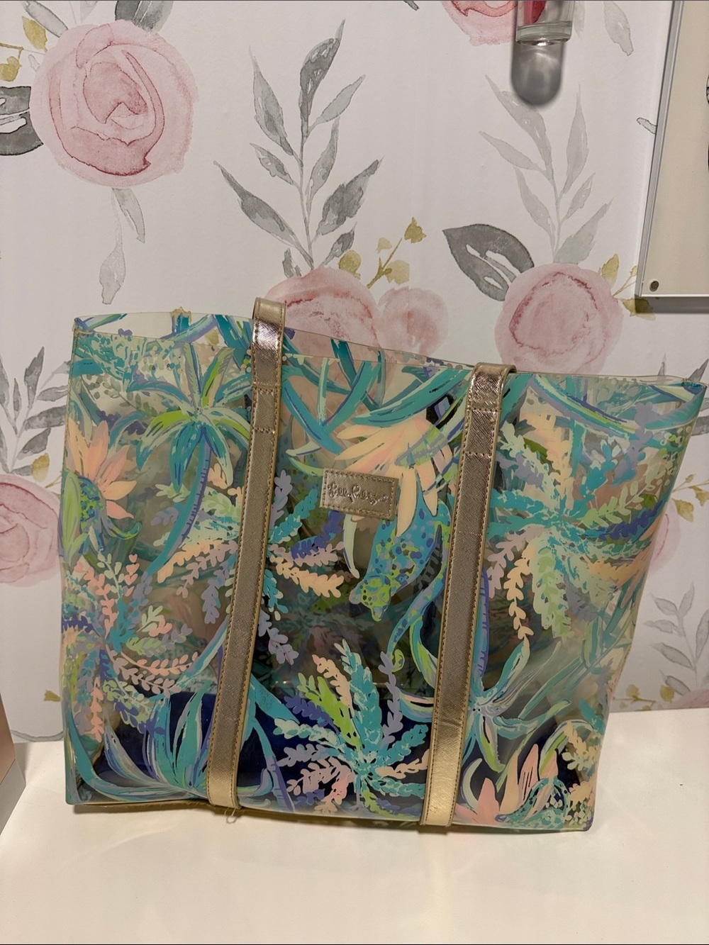 Lilly Pulitzer Pastel Palm Print Tote